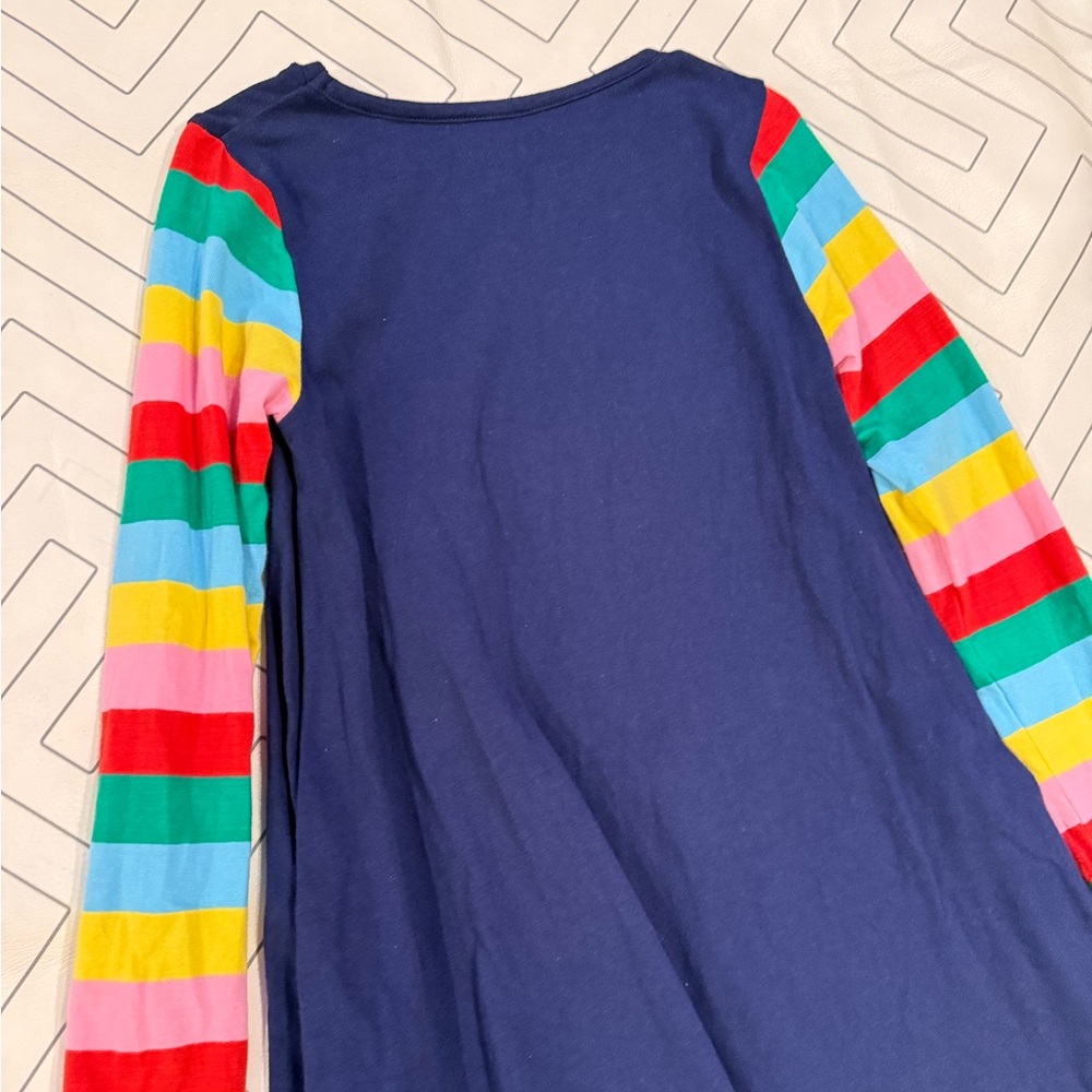 Mini Boden Navy Rainbow Unicorn Swing Dress - Picture 11 of 11